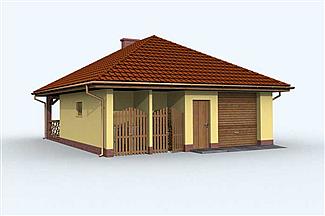 Projekt domu G122 garaż jednostanowiskowy z werandą