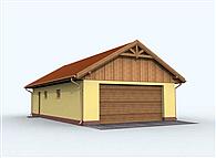 G123 garaż dwustanowiskowy z pomieszczeniem gospodarczym