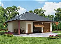 G33 garaż dwustanowiskowy z pomieszczeniem gospodarczym