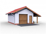 G21 garaż jednostanowiskowy z pomieszczeniem gospodarczym