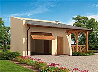 G39 garaż jednostanowiskowy z wiatą rekreacyjną