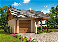 G41 garaż jednostanowiskowy z pomieszczeniem gospodarczym i altaną ogrodową z grilem.