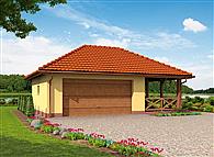 G59 garaż dwustanowiskowy z wiatą