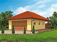 G60 garaż dwustanowiskowy z pomieszczeniem gospodarczym