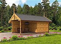 G52 budynek gospodarczy z bali drewnianych bez bramy