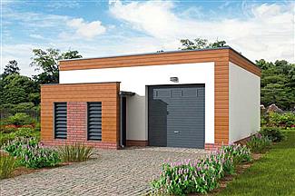 Projekt domu G311 garaż jednostanowiskowy z pomieszczeniem gospodarczym