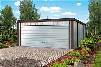Projekt domu GB17 garaż blaszany dwustanowiskowy