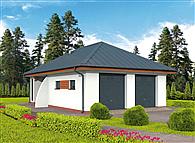 G320 garaż dwustanowiskowy z pomieszczeniem gospodarczym i altaną