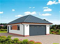 G319 garaż dwustanowiskowy z pomieszczeniem gospodarczym