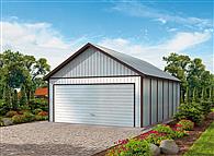 GB24 projekt garażu blaszanego dwustanowiskowego.