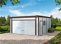 GB25 projekt garażu blaszanego jednostanowiskowego