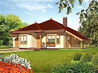 Mały z garażem drewniany