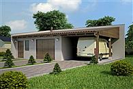 G106 - Budynek garażowy z wiatą