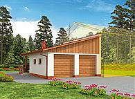 GP12 garaż dostawiany dwustanowiskowy z werandą