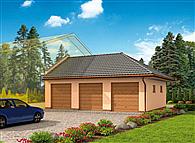 GP13 garaż dostawiany trzystanowiskowy