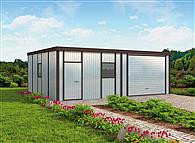 GB4 Garaż blaszany jednostanowiskowy z pomieszczeniem gospodarczym