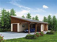 G169 garaż z wiatą i pomieszczeniem gospodarczym