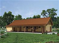 S34 Stajnia angielska dla koni - 4 boksy