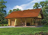 G194 garaż jednostanowiskowy z werandą i piwnicą