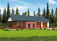 G284 garaż dwustanowiskowy z pomieszczeniem gospodarczym i werandą