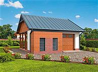 G288 garaż jednostanowiskowy z wiatą rekreacyjną