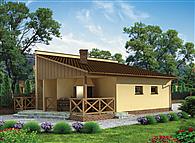 G190 garaż dwustanowiskowy z werandą