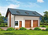 G295 garaż dwustanowiskowy z pomieszczeniem gospodarczym i poddaszem