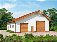 G235 garaż dwustanowiskowy z pomieszczeniem gospodarczym