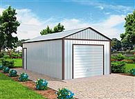 GB35 projekt garażu blaszanego jednostanowiskowego z pomieszczeniem gosp.