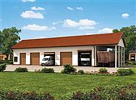 G225 garaż czterostanowiskowy z pomieszczeniami gospodarczymi