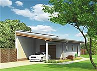 Murator G42 Garaż z pomieszczeniem gospodarczym i wiatą garażową