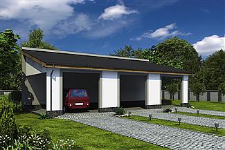 Projekt domu Murator GC92a Wiata garażowa