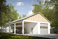 G222 - Budynek garażowy z wiatą