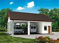 G211 wiata garażowa, szkielet drewniany