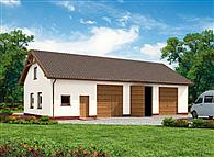 G206 garaż trzystanowiskowy, szkielet drewniany