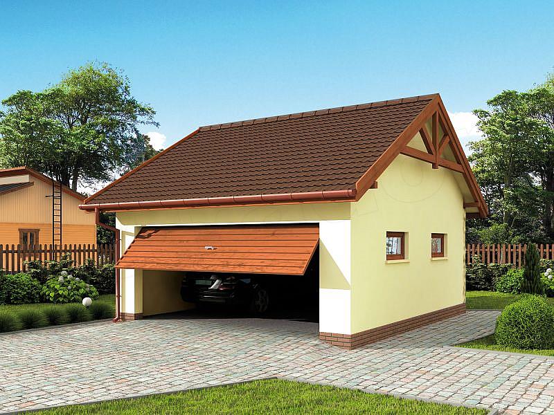 Projekt garażu G30 Szkielet drewniany 38,94 m2 koszt
