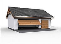 G17 szkielet drewniany, garaż trzystanowiskowy