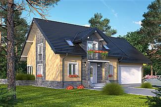 Projekt domu Murator C338a Śródleśny - wariant I (podpiwniczony)