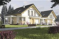 Nowinka II z garażem i wiatą bliźniak [A1-BL1]