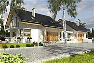 Nowinka IV z garażem i wiatą bliźniak [A1-BL1]