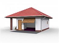 G23 garaż jednostanowiskowy z pomieszczeniem gospodarczym