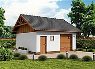 G73B szkielet drewniany projekt garażu jednostanowiskowego z pomieszczeniem gospodarczym