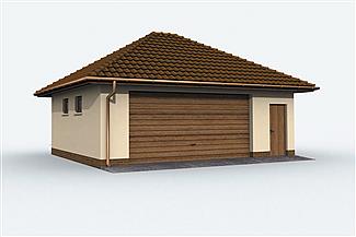Projekt domu G79 szkielet drewniany garaż dwustanowiskowy