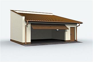 Projekt domu G80 szkielet drewniany garaż dwustanowiskowy