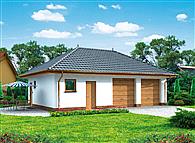 G195 szkielet drewniany garaż dwustanowiskowy z pomieszczeniem gospodarczym