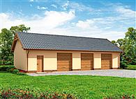 G217 szkielet drewniany garaż trzystanowiskowy z pomieszczeniami gospodarczymi