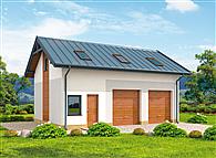 G295 szkielet drewniany garaż dwustanowiskowy z poddaszem użytkowym