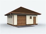 G74 szkielet drewniany garaż jednostanowiskowy z pomieszczeniem gospodarczym