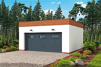Projekt domu G309 szkielet drewniany garaż dwustanowiskowy