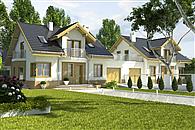 Puszczyk z garażem 1-st. bliźniak [A-BL1]